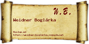 Weidner Boglárka névjegykártya